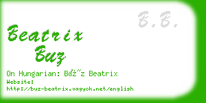beatrix buz business card